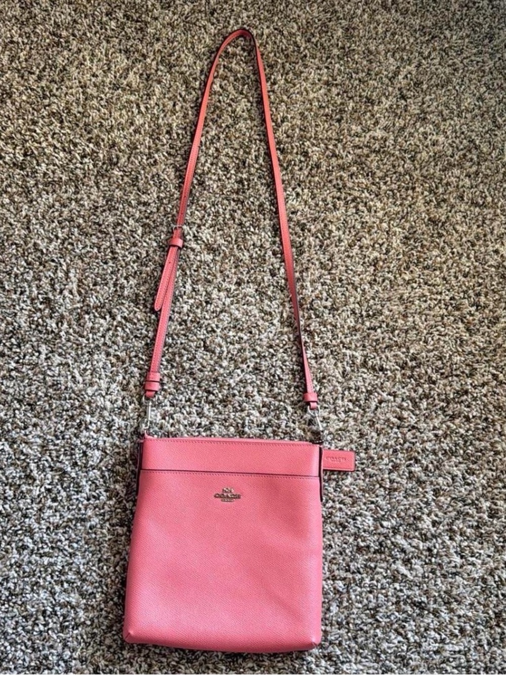 Coach Coral Pink Pebbled Leather Crossbody